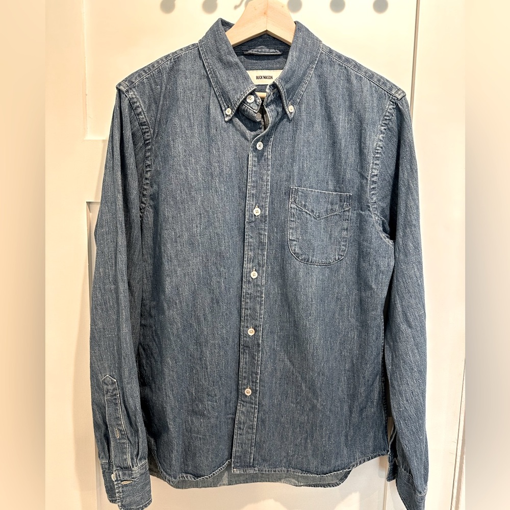 Buck Mason Medium Denim One Pocket Shirt